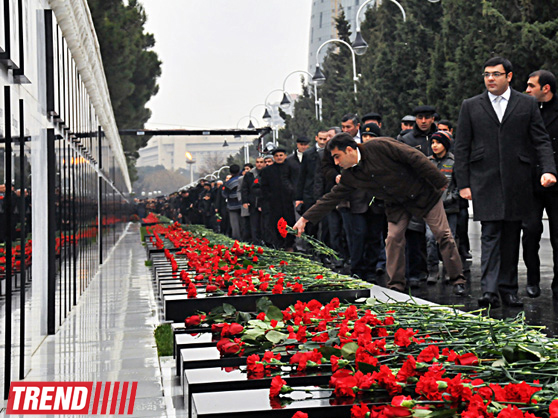Aktauda 20 yanvar şəhidlərinin xatirəsi yad edilib