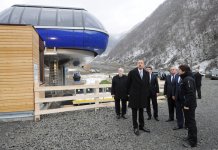 İlham Əliyev Qəbələ "Tufan" Dağ-Xizək Yay-Qış İstirahət Kompleksinin tikintisi ilə tanış olub (FOTO)