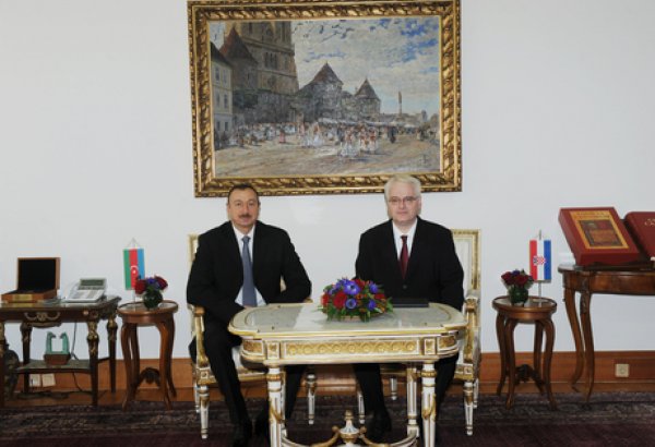 Azərbaycan və Xorvatiya prezidentlərinin təkbətək görüşü olub