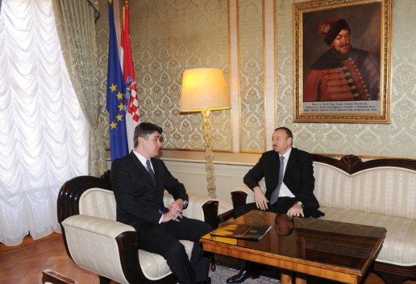 İlham Əliyev Xorvatiyanın Baş naziri Zoran Milanoviç ilə görüşüb (FOTO)