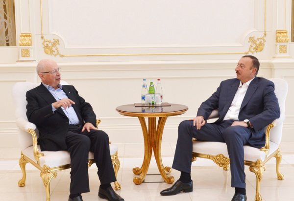 Prezident İlham Əliyev Dünya İqtisadi Forumunun təsisçisi və icraçı sədri Klaus Şvabı qəbul etmişdir