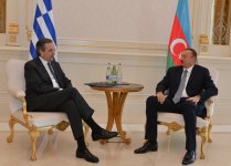 Prezident İlham Əliyev Yunanıstanın Baş naziri Antonis Samarasla görüşüb (FOTO)