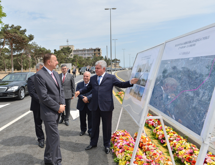 Prezident İlham Əliyev Buzovna-Mərdəkan-Qala yolunun açılışında iştirak edib (FOTO)