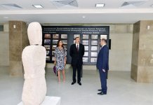 Prezident İlham Əliyev və xanımı Azərbaycan Milli İncəsənət Muzeyinin yeni korpusunun açılışda iştirak ediblər (FOTO)