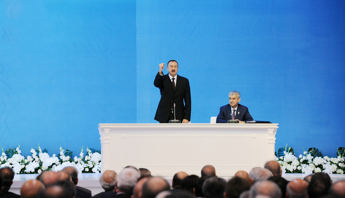 Prezident İlham Əliyev: Bizim amalımız qüdrətli Azərbaycandır, müstəqillikdir, inkişafdır, sosial rifahdır (FOTO)