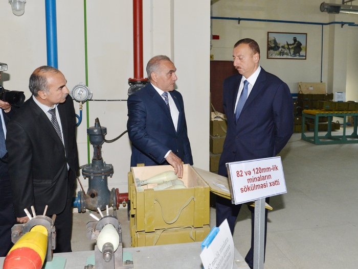 Prezident İlham Əliyev Şirvandakı “Araz” zavodunda döyüş sursatlarının utilizasiya mərkəzinin açılışında iştirak edib (FOTO)