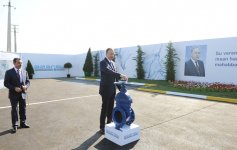 İlham Əliyev Şirvan şəhərinə içməli suyun verilməsi mərasimində iştirak edib (FOTO)