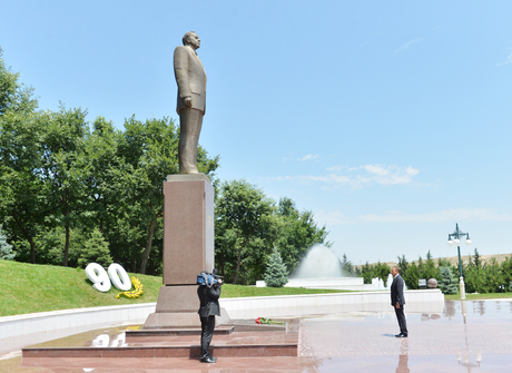 Prezident İlham Əliyev Tovuz rayonuna səfərə gəlib