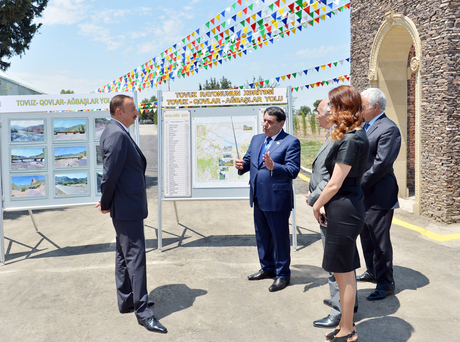 Prezident İlham Əliyev yenidən qurulan Tovuz-Qovlar-Ağbaşlar avtomobil yolunun açılışında iştirak edib (FOTO)