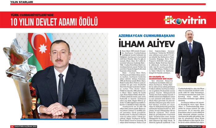 Türkiyənin nüfuzlu jurnalının sorğusunun nəticələrinə görə Prezident İlham Əliyevin seçildiyi “10 ilin dövlət adamı” mükafatının təqdimat mərasimi keçiriləcək (FOTO)