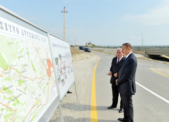 Prezident İlham Əliyev Şabran-Pirəbədil-Zeyvə avtomobil yolunun açılışında iştirak edib (FOTO)