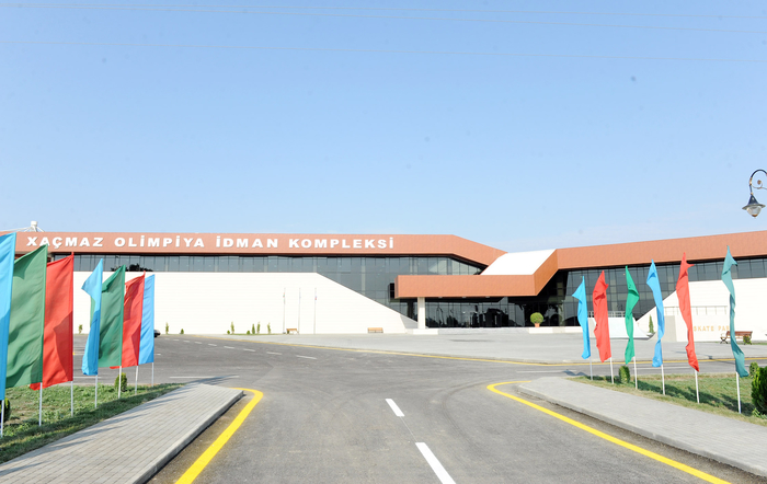Prezident İlham Əliyev Xaçmaz Olimpiya İdman Kompleksinin açılış mərasimində iştirak edib (FOTO)