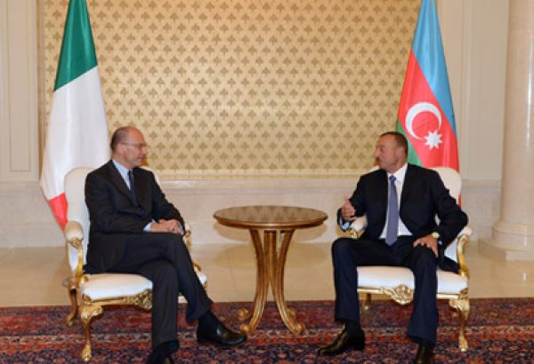 İlham Əliyevin və İtaliya Nazirlər Şurası Prezidentinin təkbətək görüşü olub (FOTO)