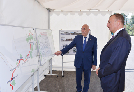 Azərbaycan Prezidenti İsmayıllıda avtomobil yolunun açılışında iştirak edib (FOTO)