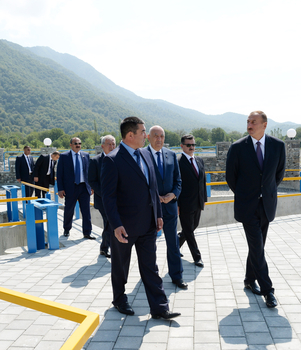 İlham Əliyev İsmayıllıda Su Elektrik Stansiyasının açılışında iştirak edib (FOTO)