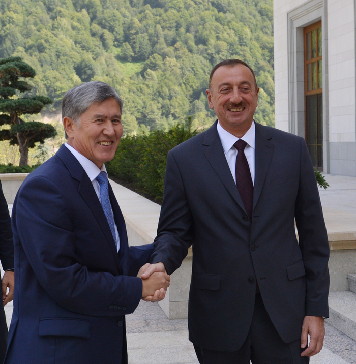İlham Əliyev Qəbələdə türkiyəli və qırğızıstanlı həmkarları ilə görüşüb (FOTO)