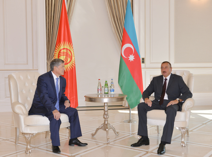 İlham Əliyev Qəbələdə türkiyəli və qırğızıstanlı həmkarları ilə görüşüb (FOTO)