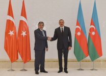 İlham Əliyev Qəbələdə türkiyəli və qırğızıstanlı həmkarları ilə görüşüb (FOTO)