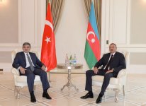 İlham Əliyev Qəbələdə türkiyəli və qırğızıstanlı həmkarları ilə görüşüb (FOTO)