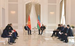 İlham Əliyev Qəbələdə türkiyəli və qırğızıstanlı həmkarları ilə görüşüb (FOTO)