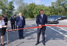 Prezident Şəkidə Aşağı Küngüt-Aydınbulaq avtomobil yolunun yenidənqurmadan sonra açılışında iştirak edib (FOTO)