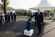 Prezident İlham Əliyev Qax şəhərinin su təchizatı və kanalizasiya sistemləri kompleksinin istifadəyə verilməsi mərasimində iştirak edib (FOTO)
