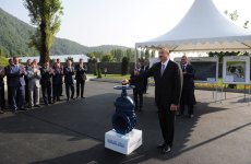 Prezident İlham Əliyev Qax şəhərinin su təchizatı və kanalizasiya sistemləri kompleksinin istifadəyə verilməsi mərasimində iştirak edib (FOTO)