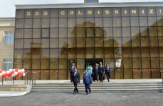Prezident Zaqatalada Bəhmətli kənd tam orta məktəbinin yeni binasının açılışında iştirak edib (FOTO)