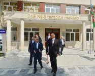 Prezident İlham Əliyev Binəqədi rayonundakı 135 və 248 nömrəli orta məktəblərin binalarının əsaslı təmir və yenidənqurmadan sonrakı vəziyyəti ilə tanış olub (FOTO)