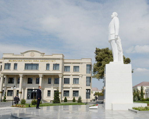 Prezident İlham Əliyev Biləsuvar rayonuna səfərə gəlib (FOTO)