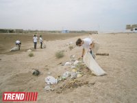 Xəzərətrafı ərazidə təmizlik aksiyası keçirilib (FOTO)