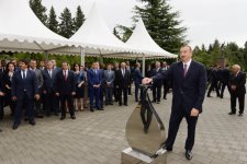 İlham Əliyev Naftalan şəhərinə içməli suyun verilməsi mərasimində iştirak edib (FOTO)