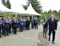 İlham Əliyev Naftalan şəhərinə içməli suyun verilməsi mərasimində iştirak edib (FOTO)