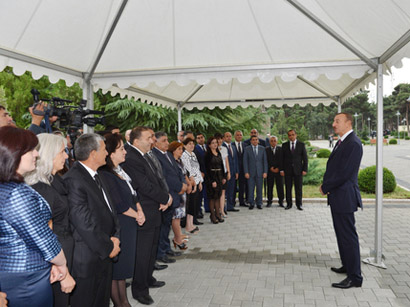 İlham Əliyev Naftalan şəhərinə içməli suyun verilməsi mərasimində iştirak edib (FOTO)