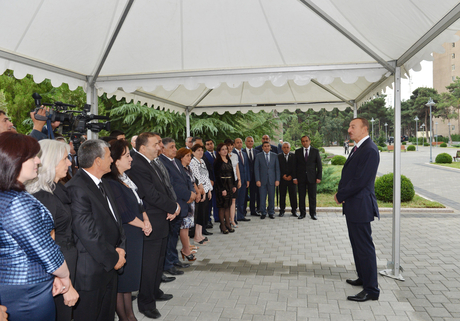 İlham Əliyev Naftalan şəhərinə içməli suyun verilməsi mərasimində iştirak edib (FOTO)