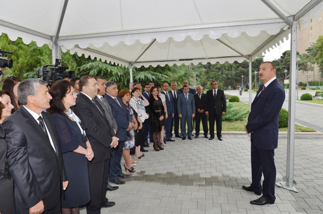 İlham Əliyev Naftalan şəhərinə içməli suyun verilməsi mərasimində iştirak edib (FOTO)