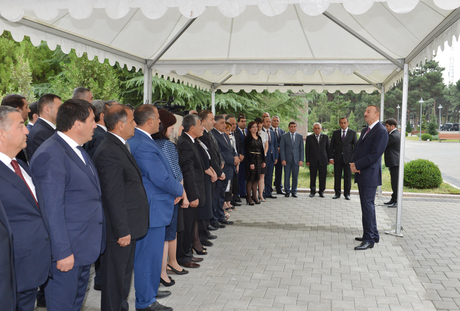 İlham Əliyev Naftalan şəhərinə içməli suyun verilməsi mərasimində iştirak edib (FOTO)