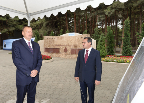 İlham Əliyev Naftalan şəhərinə içməli suyun verilməsi mərasimində iştirak edib (FOTO)