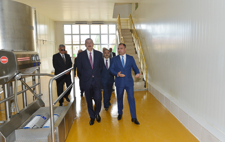 İlham Əliyev Gədəbəydə süd emalı zavodu və tərəvəz məhsullarının tədarükü, saxlanılması və satışı kompleksi ilə tanış olub (FOTO)