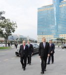 Prezident İlham Əliyev Bakının Neftçilər prospektində ikimərtəbəli yeraltı avtomobil dayanacağında yaradılan şəraitlə tanış olub (FOTO)
