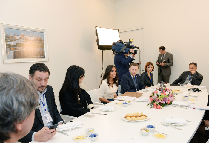 Leyla Əliyeva Rusiyanın bir sıra nüfuzlu kütləvi informasiya vasitələrinin rəhbərləri və nümayəndələri ilə görüşüb (FOTO)
