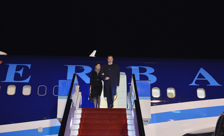 Prezident İlham Əliyev Türkiyəyə rəsmi səfərə gəlib (FOTO)