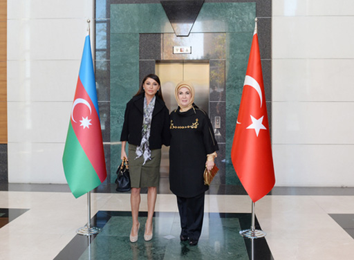 Azərbaycanın birinci xanımı Türkiyə Baş nazirinin xanımı ilə görüşüb (FOTO)