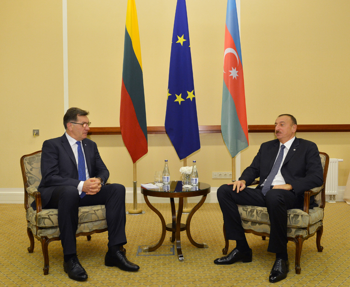 Prezident İlham Əliyev Vilnüsdə Litvanın Baş naziri Alqirdas Butkeviçius ilə görüşüb (FOTO)