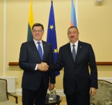 Prezident İlham Əliyev Vilnüsdə Litvanın Baş naziri Alqirdas Butkeviçius ilə görüşüb (FOTO)