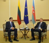 Prezident İlham Əliyev Vilnüsdə Litvanın Baş naziri Alqirdas Butkeviçius ilə görüşüb (FOTO)