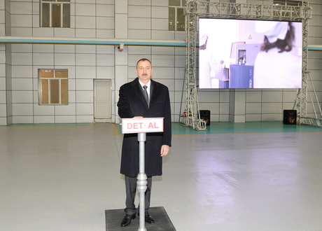 Prezident İlham Əliyev Gəncədə  “DET-AL Alüminium” MMC-nin  zavodlarının açılışında iştirak edib (FOTO)