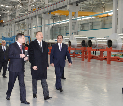 Prezident İlham Əliyev Gəncədə  “DET-AL Alüminium” MMC-nin  zavodlarının açılışında iştirak edib (FOTO)