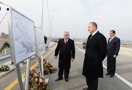 Yeni tikilmiş Gəncə dairəvi avtomobil yolu istifadəyə verilib (FOTO)