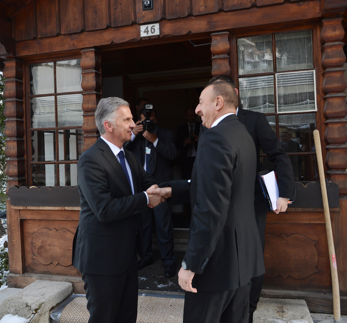 İlham Əliyevin və İsveçrə Prezidenti Didye Burkhalterin görüşü olub (FOTO)